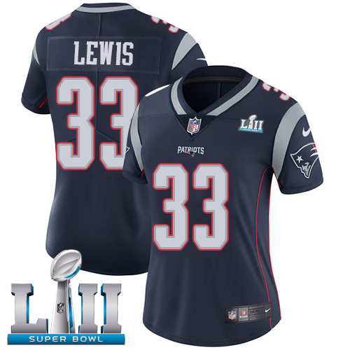 Nike Patriots #33 Dion Lewis Navy Blue Team Color Super Bowl LII Women's Stitched NFL Vapor Untouchable Limited Jersey
